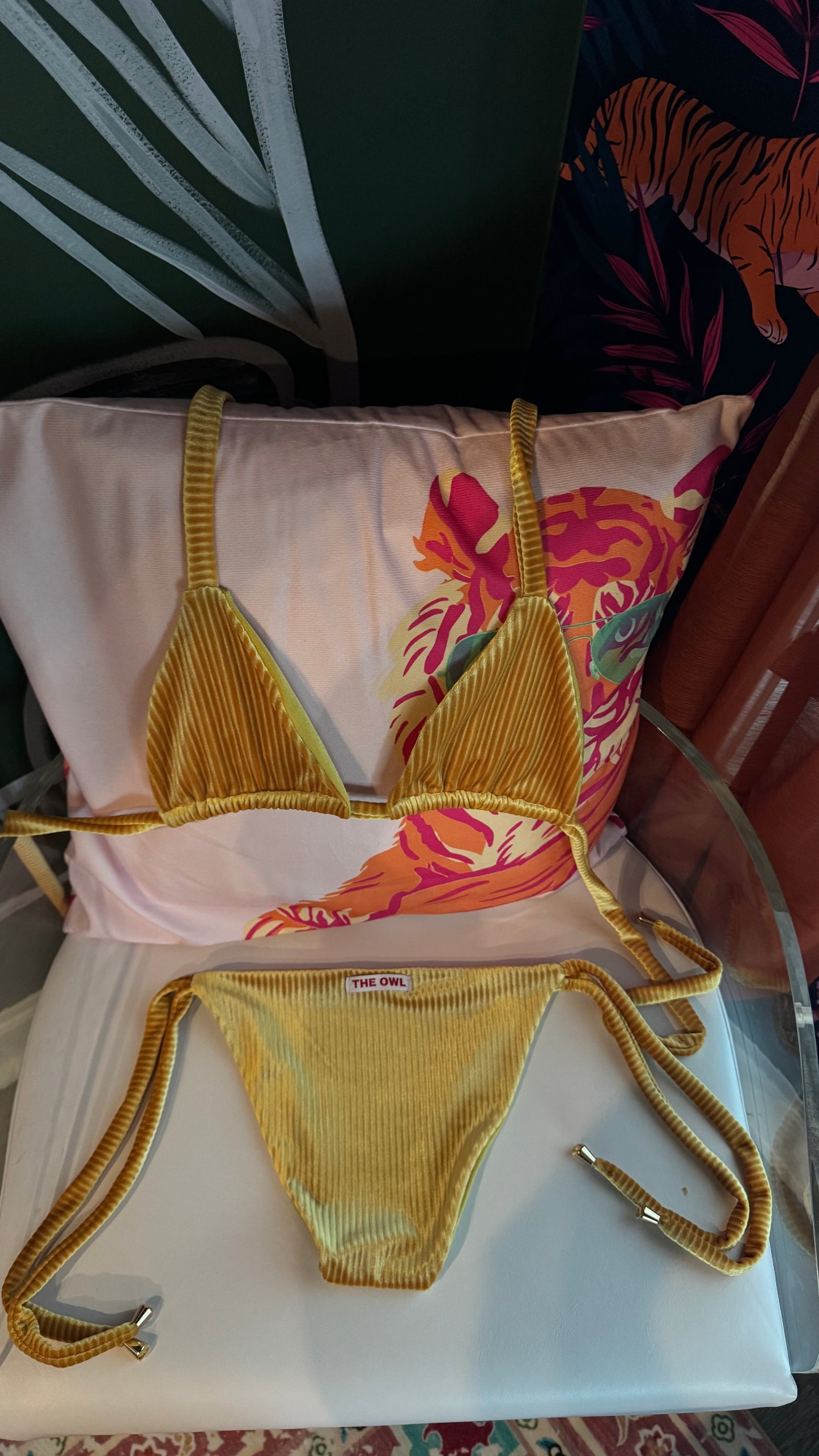 Yellow Velvet Bikini