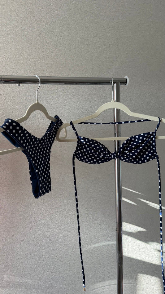 Navy Polka Dot