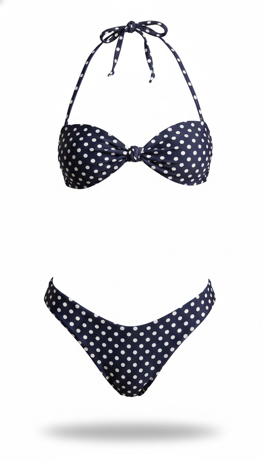Navy Polka Dot